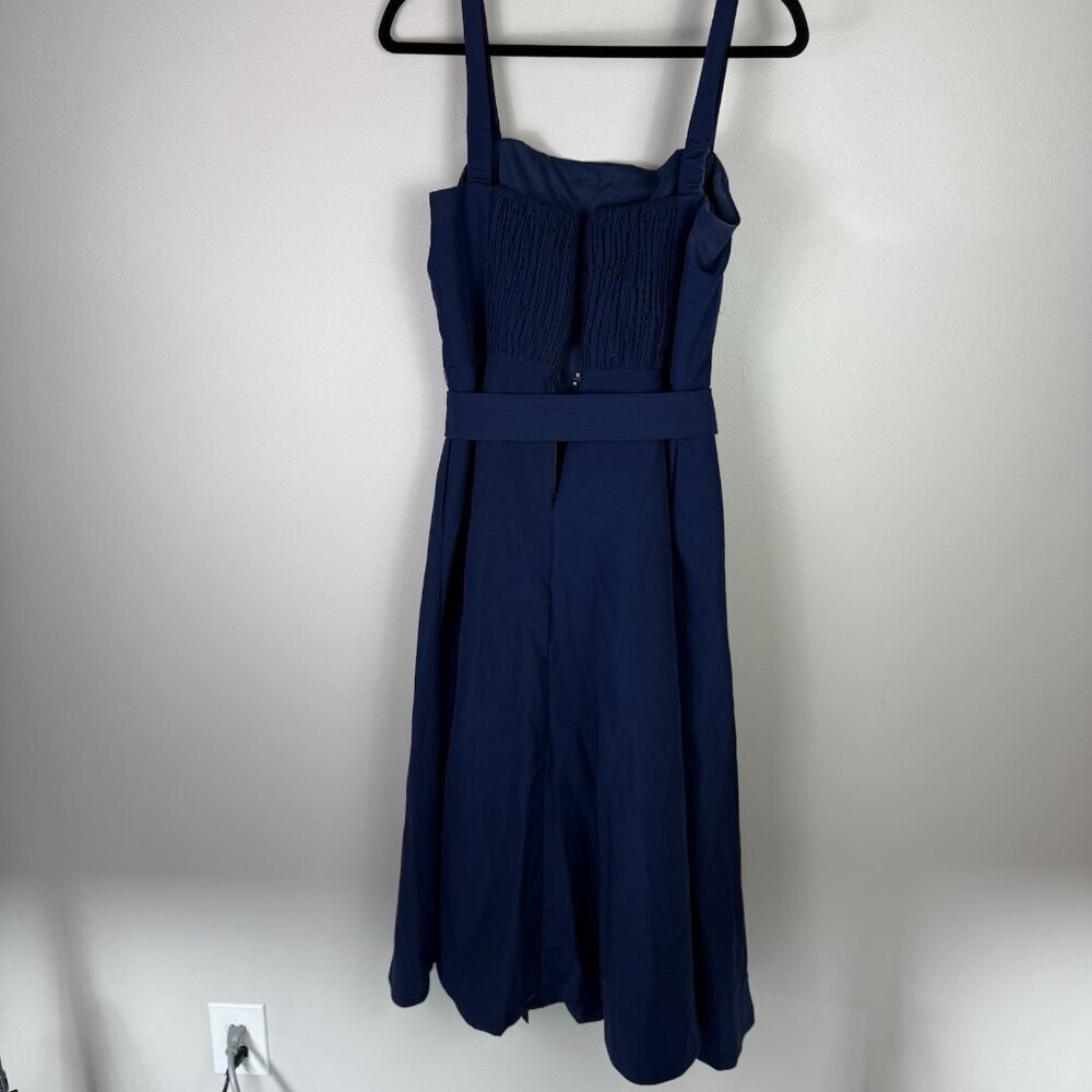 Julia Jordan Women's Navy Blue Belted Button Midi Dress Front Size 8 Party Chic - Picture 7 of 11